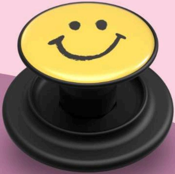 Grabbit phone grip in Smiley Face